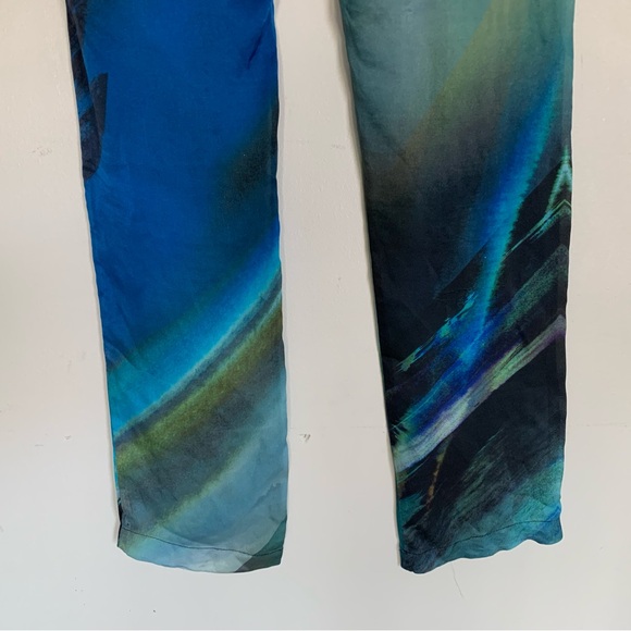 Johnny Was Biya | Silk Abstract Watercolor Drawstring Pant Small - Picture 7 of 7